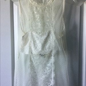 Express lace top with attached bandeau cami